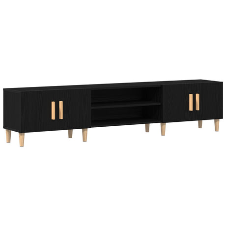 Tv Cabinet Black Oak 180X31,5X40 Cm Engineered Wood