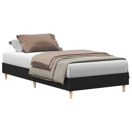 Bed Frame 90X200 Cm Black Oak Engineered Wood