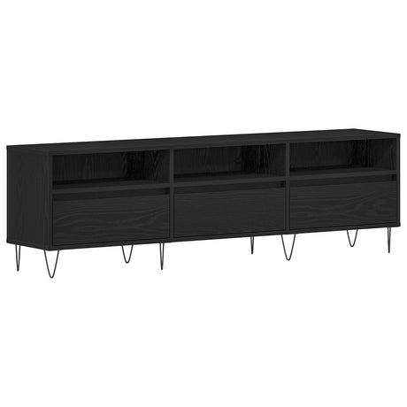 Tv Cabinet Black Oak 150X30X44,5 Cm Engineered Wood
