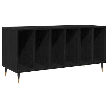 Record Cabinet Black Oak 100X38X48 Cm Engineered Wood