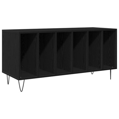 Record Cabinet Black Oak 100X38X48 Cm Engineered Wood