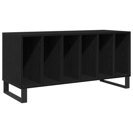 Record Cabinet Black Oak 100X38X48 Cm Engineered Wood