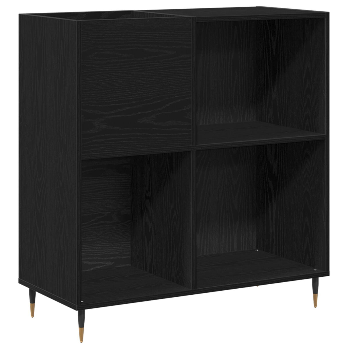Record Cabinet Black Oak 84,5X38X89 Cm Engineered Wood