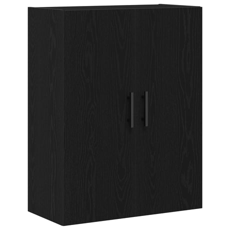 Wall Mounted Cabinet Black Oak 69,5X34X90 Cm Engineered Wood
