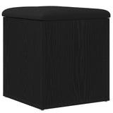 Storage Bench Black Oak 42X42X45 Cm Solid Wood