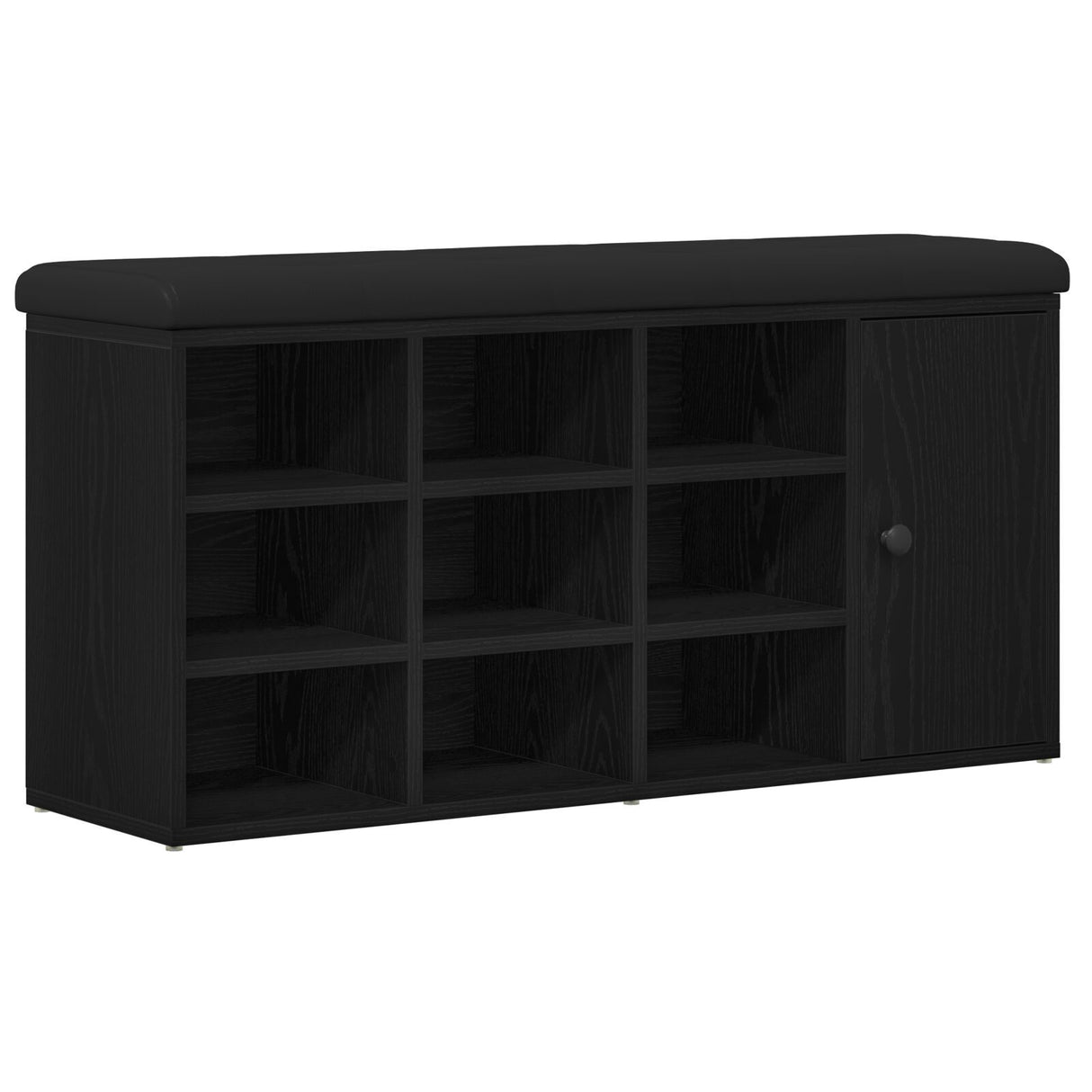 Storage Bench Black Oak 100X30X48 Cm Engineered Wood