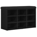 Storage Bench Black Oak 80X30X48 Cm Engineered Wood