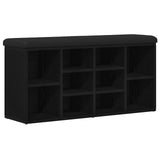 Storage Bench Black Oak 100X30X48 Cm Engineered Wood