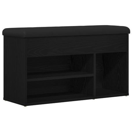 Storage Bench Black Oak 80X30X45 Cm Engineered Wood
