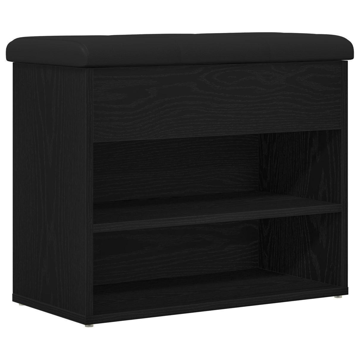 Storage Bench Black Oak 60X30X48 Cm Engineered Wood