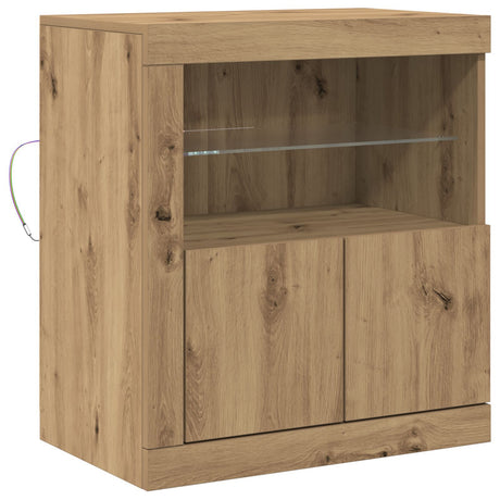 Sideboard With Led Lights Artisan Oak 60,5X37X67 Cm
