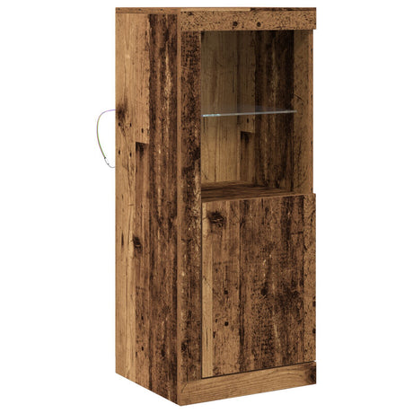 Sideboard With Led Lights Old Wood 41X37X100 Cm