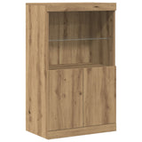 Sideboard With Led Lights Artisan Oak 60X37X100 Cm