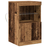 Sideboard With Led Lights Old Wood 41X37X67 Cm