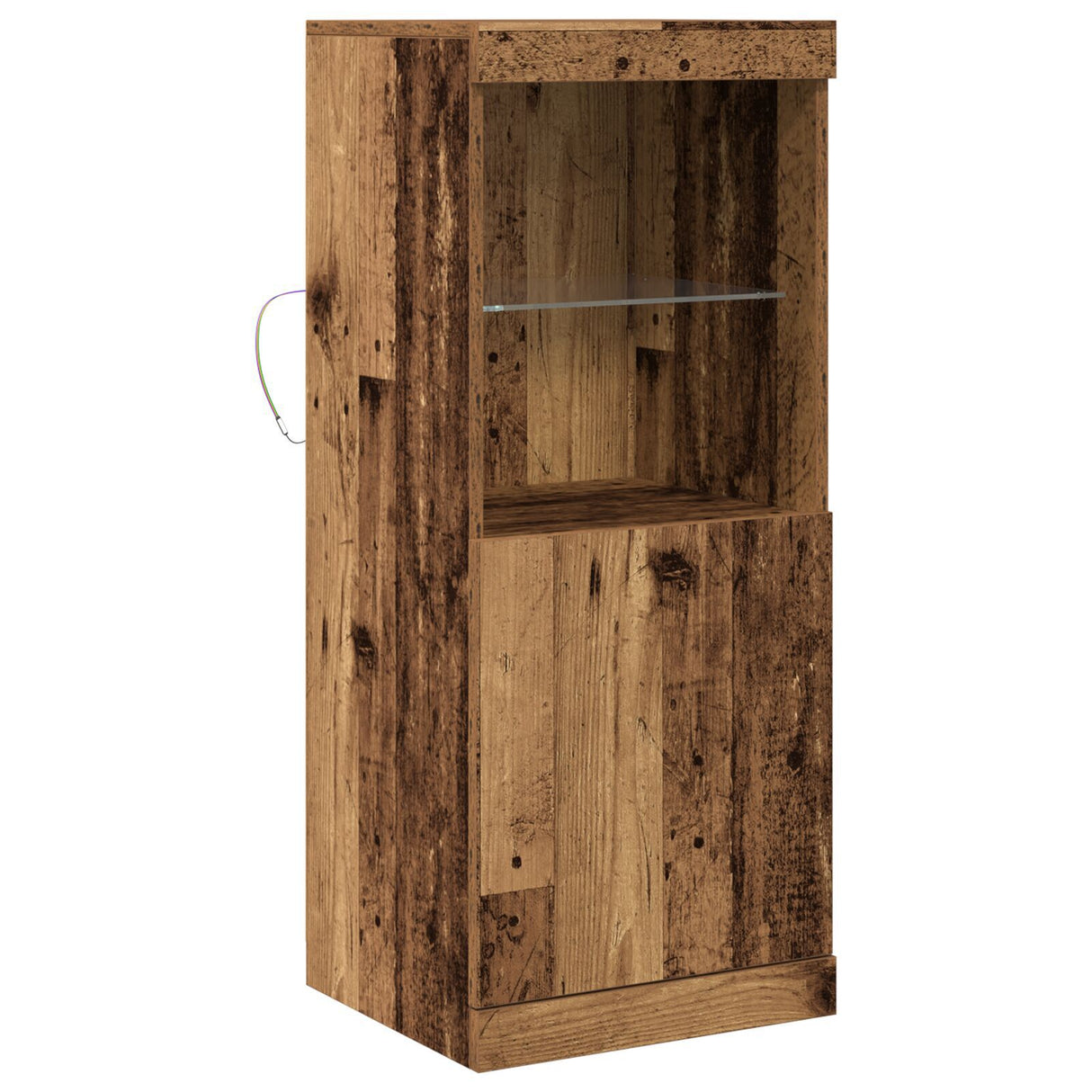 Sideboard With Led Lights Old Wood 41X37X100 Cm
