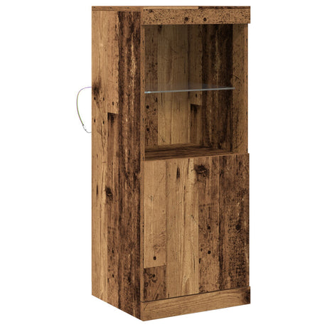 Sideboard With Led Lights Old Wood 41X37X100 Cm