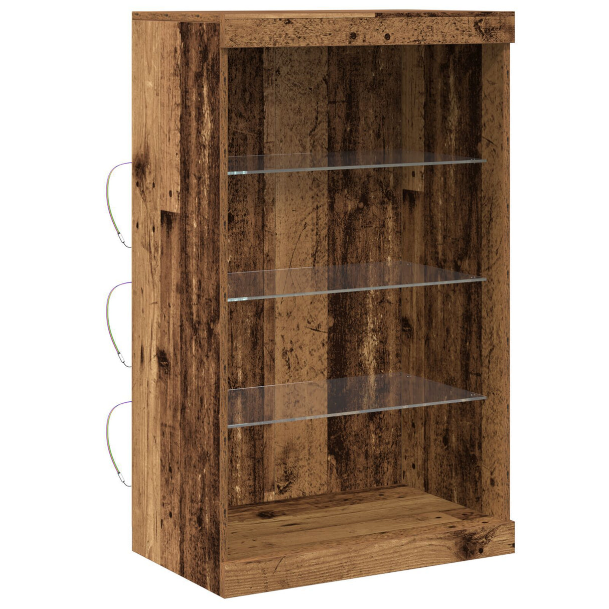 Sideboard With Led Lights Old Wood 60,5X37X100 Cm