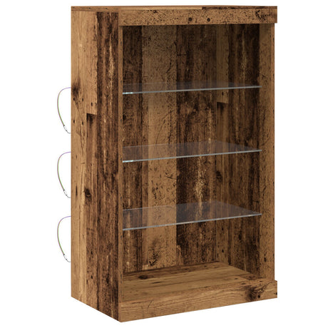 Sideboard With Led Lights Old Wood 60,5X37X100 Cm