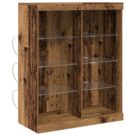 Sideboard With Led Lights Old Wood 41X37X100 Cm