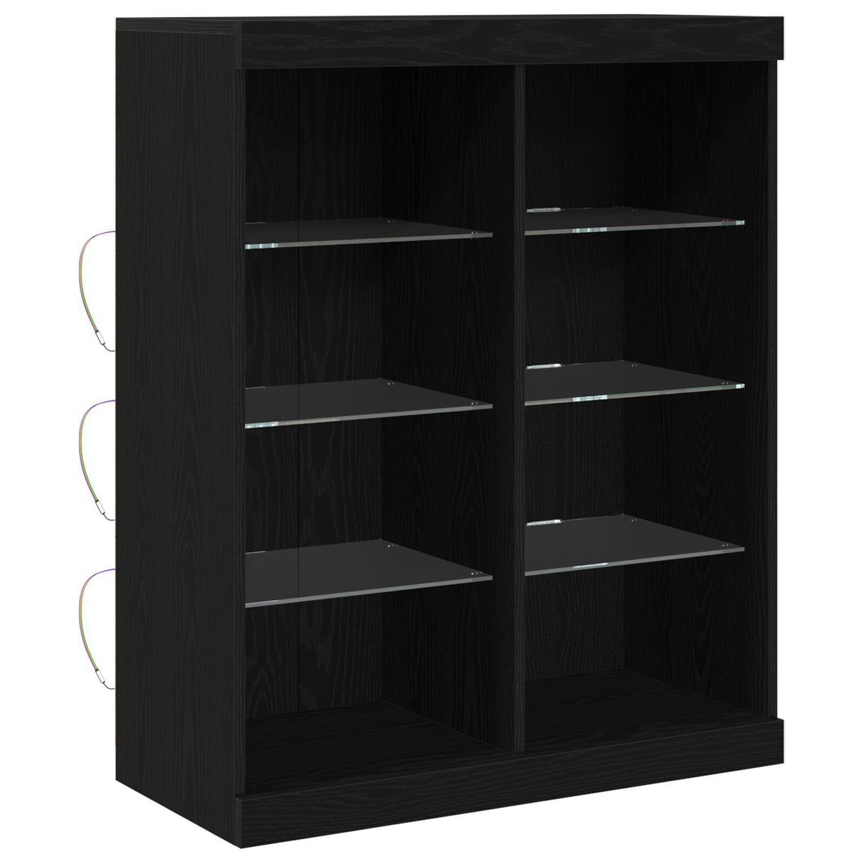 Sideboard With Led Lights Black Oak 41X37X100 Cm