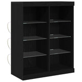 Sideboard With Led Lights Black Oak 41X37X100 Cm