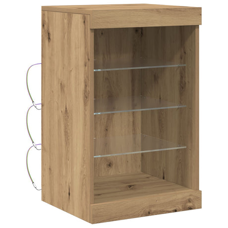 Sideboard With Led Lights Artisan Oak 41X37X67 Cm