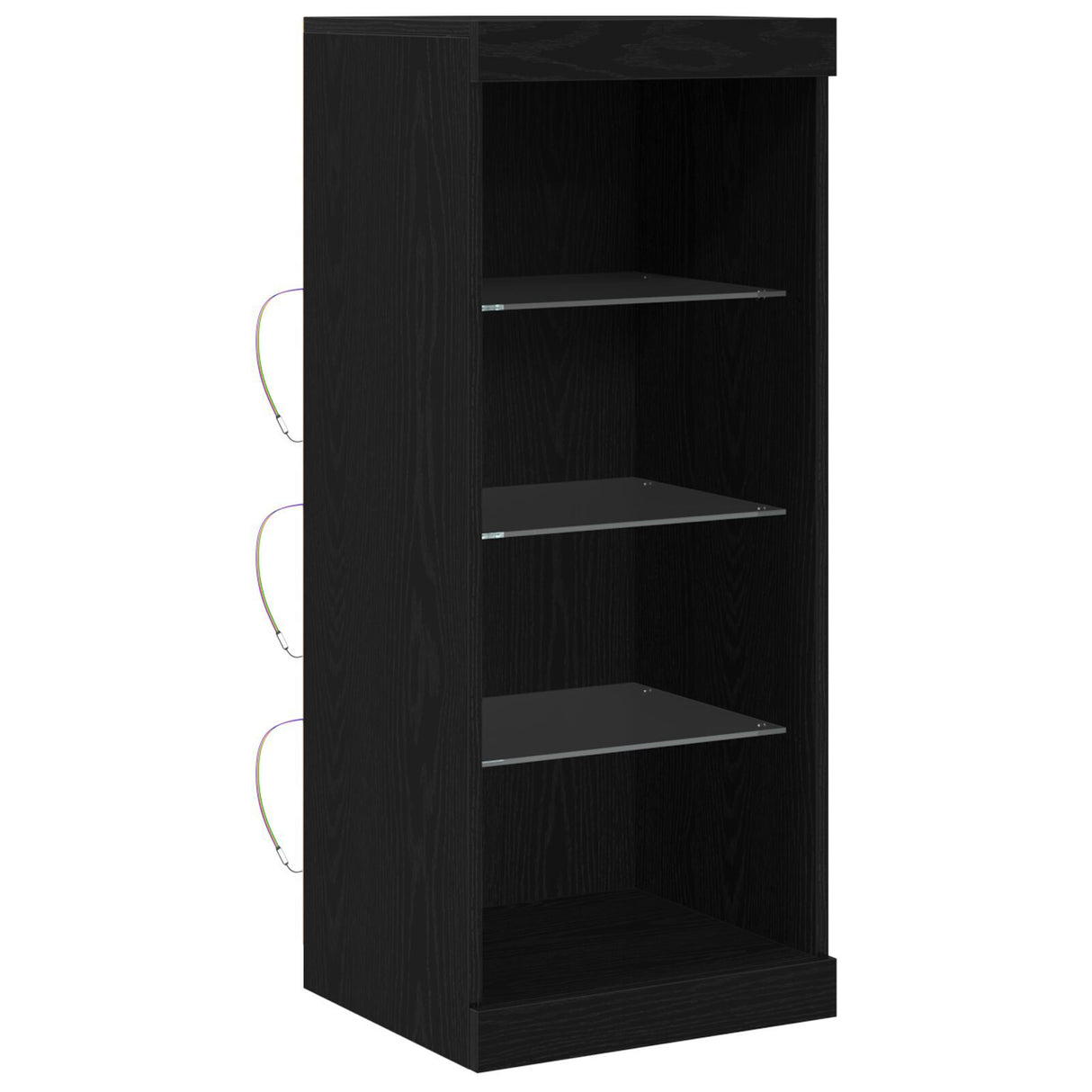 Sideboard With Led Lights Black Oak 41X37X100 Cm