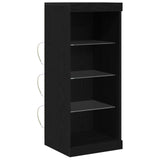 Sideboard With Led Lights Black Oak 41X37X100 Cm