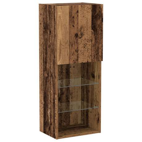 Tv Cabinet With Led Lights Old Wood 40,5X30X102 Cm