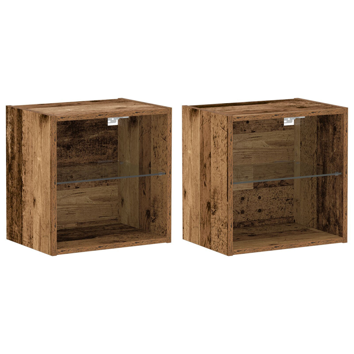 Floating Shelf 2 Pcs Old Wood 40X28,5X40 Cm Engineered Wood