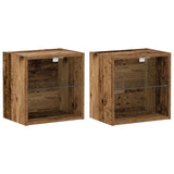 Floating Shelf 2 Pcs Old Wood 40X28,5X40 Cm Engineered Wood