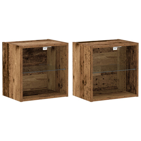 Floating Shelf 2 Pcs Old Wood 40X28,5X40 Cm Engineered Wood