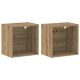 Floating Shelf 2 Pcs Artisan Oak 40X28.5X40 Cm Engineered Wood