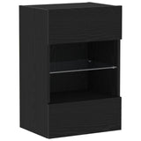 Led Tv Cabinet Black Oak 40X30X60,5Cm Cm Engineered Wood