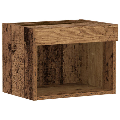 Wall Cabinet With Led Lights Old Wood 40X30X30 Cm