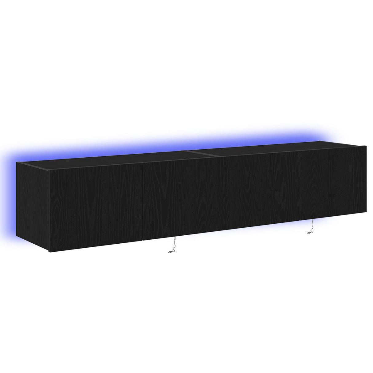 Tv Wall Cabinets With Led Lights 2 Pcs Black Oak 80X35X31 Cm