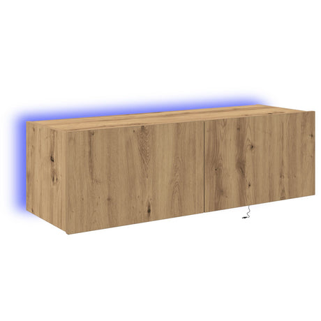 Tv Wall Cabinet With Led Lights Artisan Oak 100X35X31 Cm