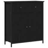 Sideboard Black Oak 70X30X80 Cm Engineered Wood And Steel