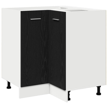 Black Oak Corner Bottom Cabinet - 75.5X75.5X81.5 Cm, Made Of Engineered Wood