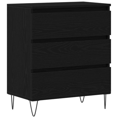 Sideboard With Drawers Black Oak 60X35X70 Cm Engineered Wood