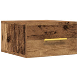 Bedside Cabinet Wall-Mounted Old Wood 35X35X20 Cm