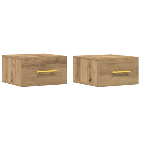 Bedside Cabinets 2 Pcs Wall-Mounted Artisan Oak 35X35X20 Cm