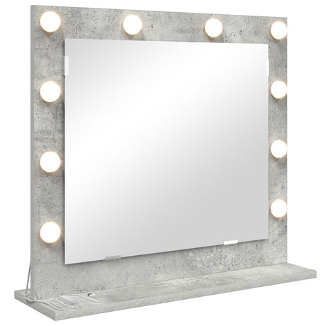 Vanity Mirror With Led Lights Concrete Grey 60X55X18 Cm