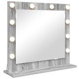 Vanity Mirror With Led Lights Grey Sonoma 60X55X18 Cm