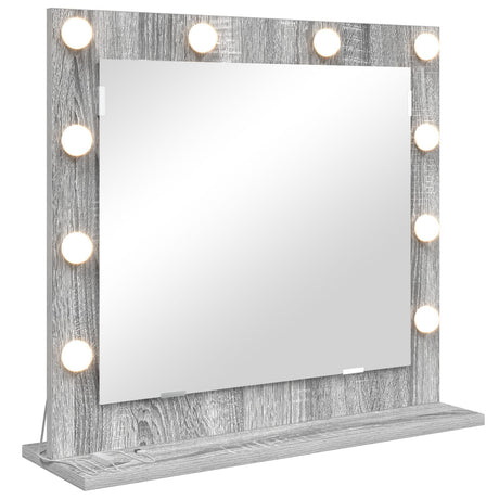 Vanity Mirror With Led Lights Grey Sonoma 60X55X18 Cm