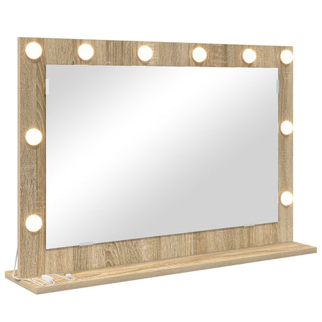 Vanity Mirror Sonoma Oak Engineered Wood, Glass 80 X 55 X 18 Cm