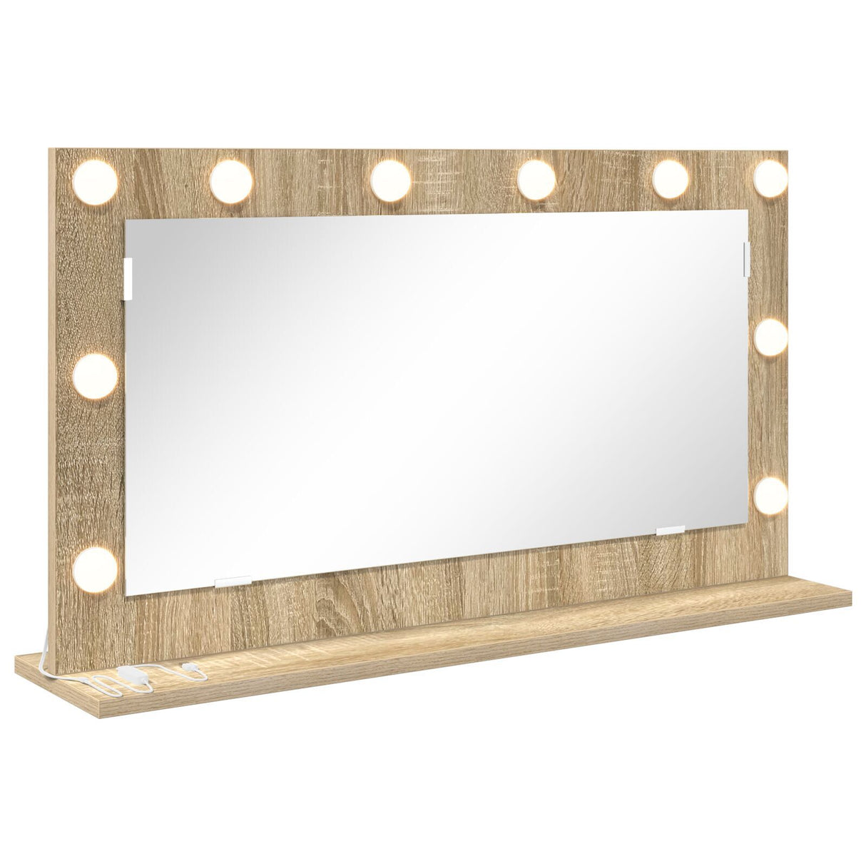 Vanity Mirror Sonoma Oak Engineered Wood, Glass 80 X 45 X 18 Cm
