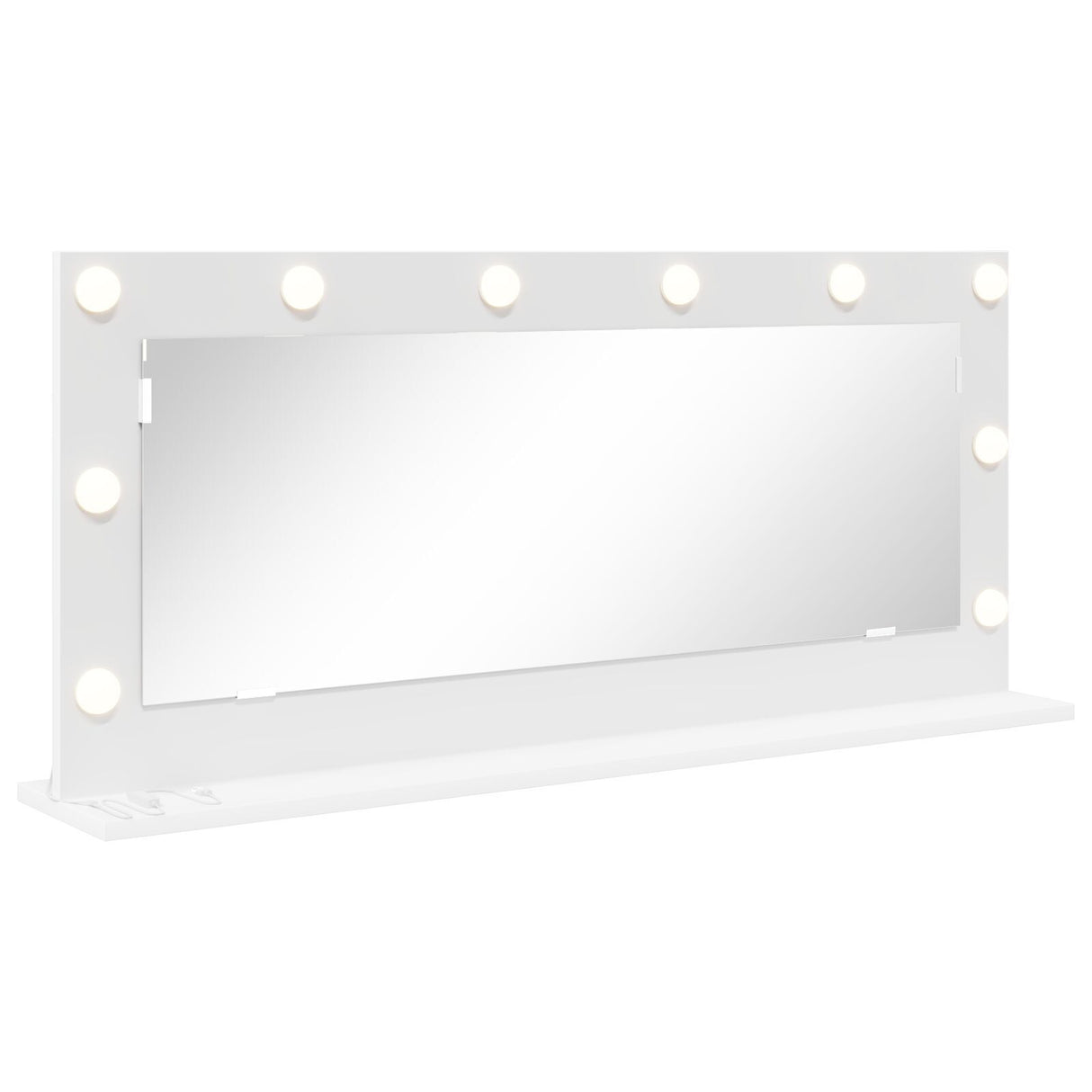 Vanity Mirror With Led Lights White 100X45X18 Cm