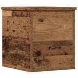 Storage Box With Lid Old Wood 30X35X35 Cm Engineered Wood