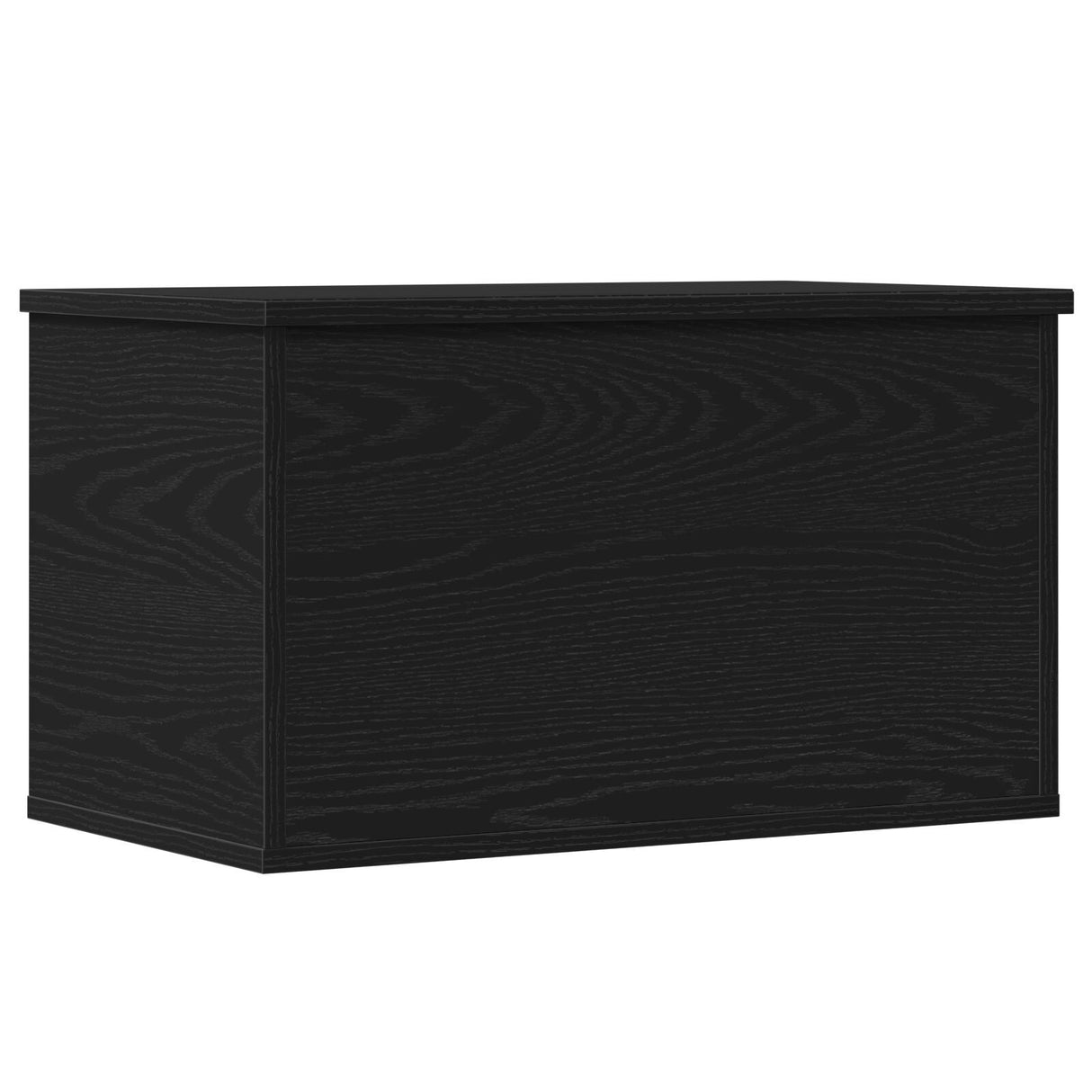 Storage Box With Lid Black Oak 60X35X35 Cm Engineered Wood